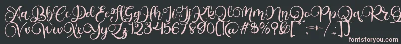 Шрифт Alarante Script Personal Use – розовые шрифты на чёрном фоне