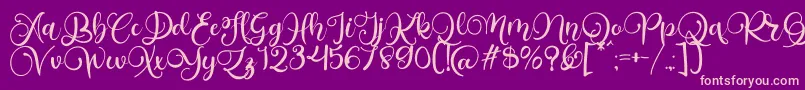 Alarante Script Personal Use Font – Pink Fonts on Purple Background