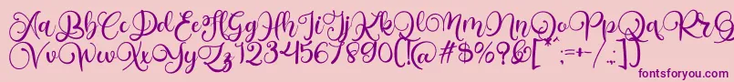 Alarante Script Personal Use Font – Purple Fonts on Pink Background