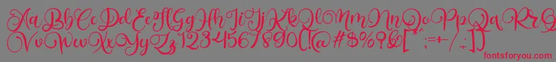 Alarante Script Personal Use-Schriftart – Rote Schriften auf grauem Hintergrund