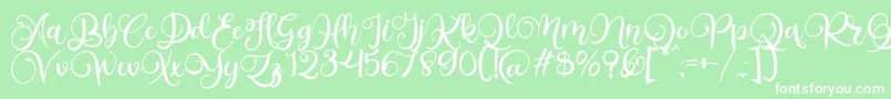 Alarante Script Personal Use Font – White Fonts on Green Background