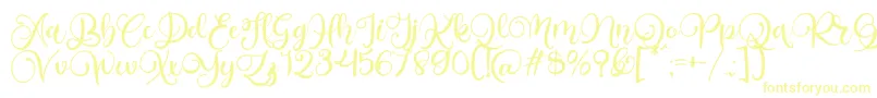 Alarante Script Personal Use-fontti – keltaiset fontit