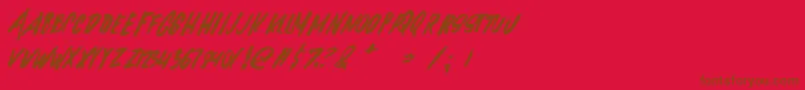 Alask-Schriftart – Braune Schriften auf rotem Hintergrund
