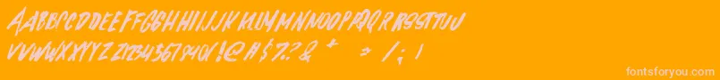 Alask-Schriftart – Rosa Schriften auf orangefarbenem Hintergrund