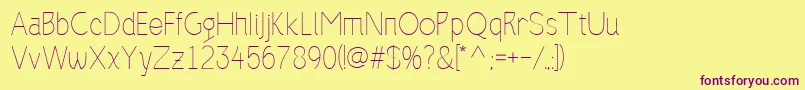 Alazne Light Font – Purple Fonts on Yellow Background