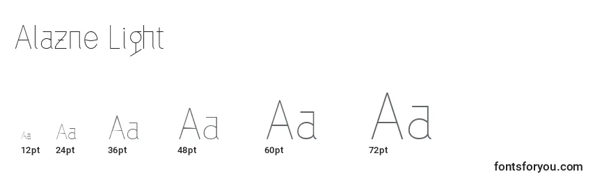 Alazne Light Font Sizes