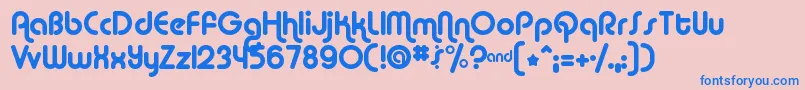 フォントALBA     – ピンクの背景に青い文字