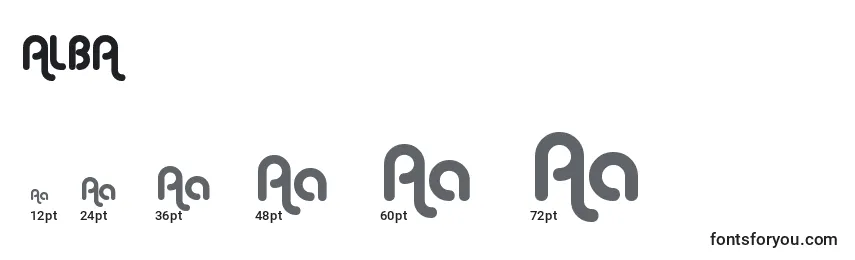 ALBA     (118977) Font Sizes