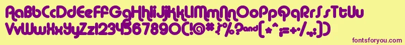 ALBAM    Font – Purple Fonts on Yellow Background