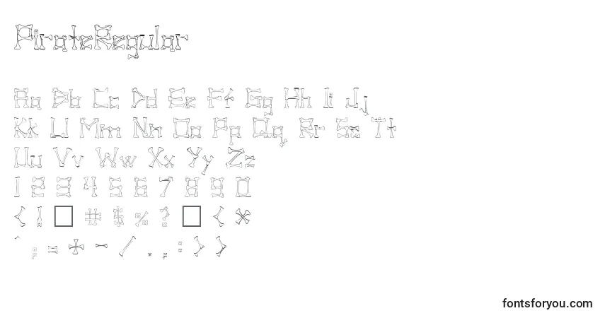 Schriftart PirateRegular – Alphabet, Zahlen, spezielle Symbole
