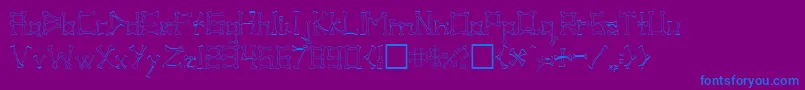 フォントPirateRegular – 紫色の背景に青い文字