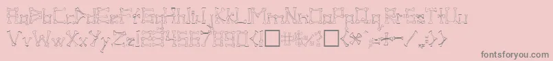 PirateRegular-Schriftart – Graue Schriften auf rosa Hintergrund