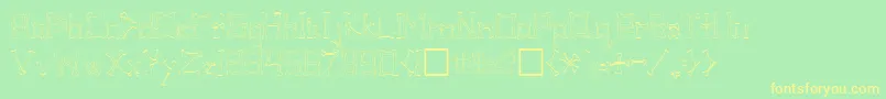 フォントPirateRegular – 黄色の文字が緑の背景にあります
