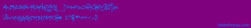 Albanian Regular-Schriftart – Blaue Schriften auf violettem Hintergrund