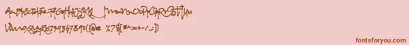 Albanian Regular-Schriftart – Braune Schriften auf rosa Hintergrund