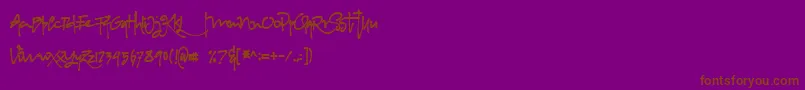 Albanian Regular-Schriftart – Braune Schriften auf violettem Hintergrund