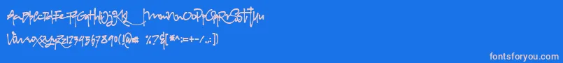 Albanian Regular Font – Pink Fonts on Blue Background