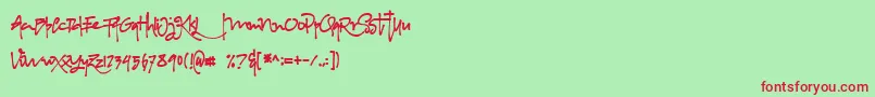 Albanian Regular Font – Red Fonts on Green Background