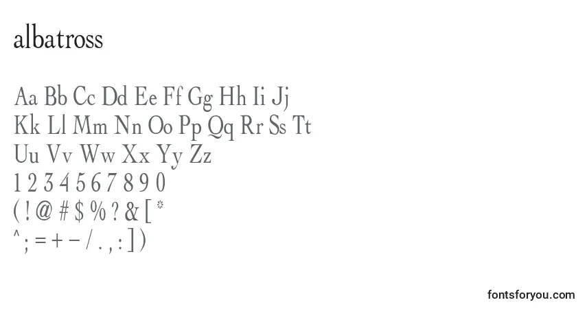 Schriftart Albatross (118982) – Alphabet, Zahlen, spezielle Symbole