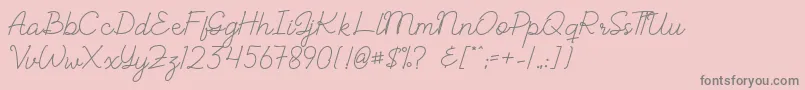 Czcionka ALBELIA – szare czcionki na różowym tle