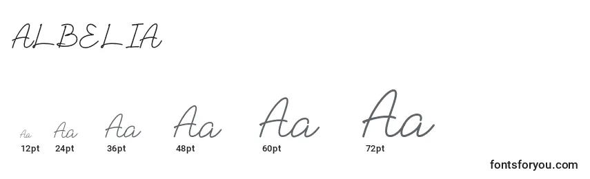 ALBELIA Font Sizes