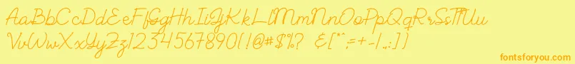 Шрифт ALBELIA – оранжевые шрифты на жёлтом фоне