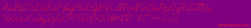 More about ALBELIA Font ALBELIA Font – Red Fonts on Purple Background