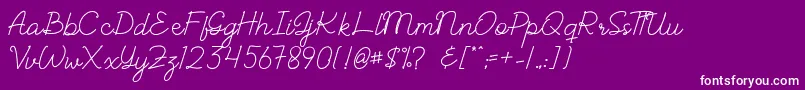 Fonte ALBELIA – fontes brancas em um fundo violeta