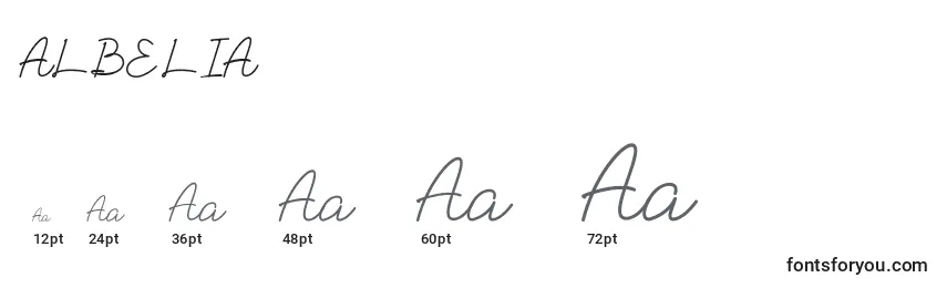 ALBELIA (118984) Font Sizes