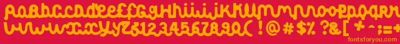 フォントAlbertine – 赤い背景にオレンジの文字