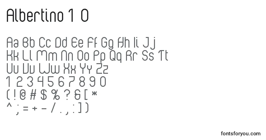 Schriftart Albertino 1 0 – Alphabet, Zahlen, spezielle Symbole