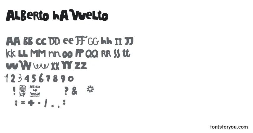 Czcionka Alberto ha Vuelto – alfabet, cyfry, specjalne znaki