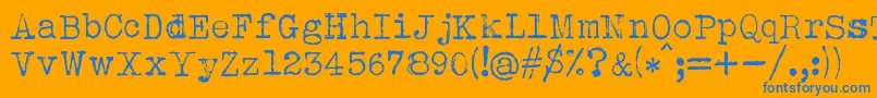 Albertsthal Typewriter-Schriftart – Blaue Schriften auf orangefarbenem Hintergrund