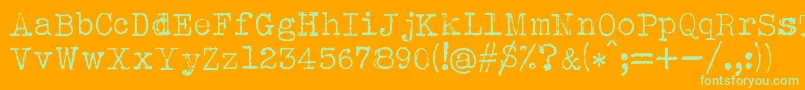 Albertsthal Typewriter Font – Green Fonts on Orange Background