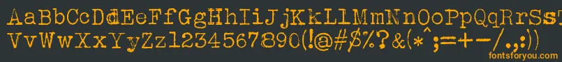 Albertsthal Typewriter-fontti – oranssit fontit mustalla taustalla