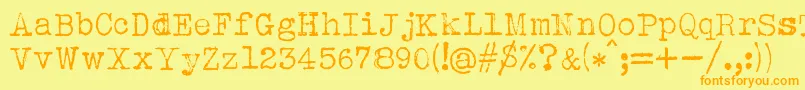 Albertsthal Typewriter Font – Orange Fonts on Yellow Background