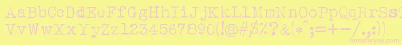 Albertsthal Typewriter Font – Pink Fonts on Yellow Background