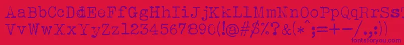 Albertsthal Typewriter Font – Purple Fonts on Red Background