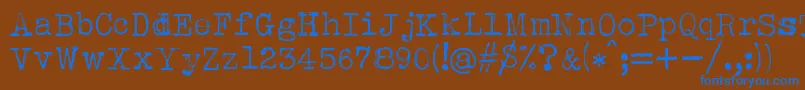 Czcionka Albertsthal Typewriter – niebieskie czcionki na brązowym tle