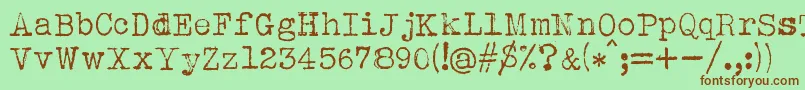 Albertsthal Typewriter Font – Brown Fonts on Green Background