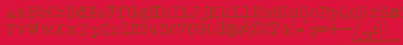 Albertsthal Typewriter-Schriftart – Braune Schriften auf rotem Hintergrund