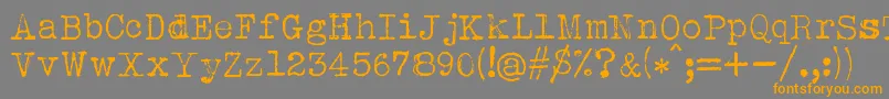 Albertsthal Typewriter Font – Orange Fonts on Gray Background