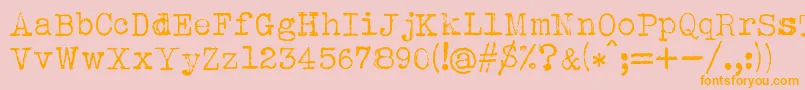 Albertsthal Typewriter-Schriftart – Orangefarbene Schriften auf rosa Hintergrund