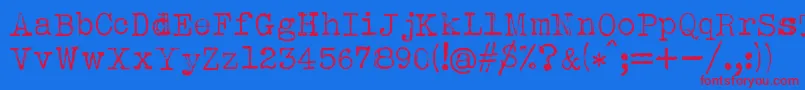 Albertsthal Typewriter Font – Red Fonts on Blue Background