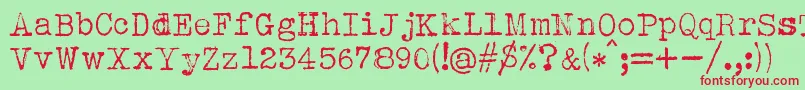 Albertsthal Typewriter Font – Red Fonts on Green Background