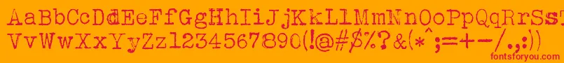 Albertsthal Typewriter Font – Red Fonts on Orange Background