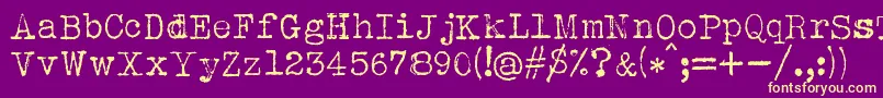 Albertsthal Typewriter Font – Yellow Fonts on Purple Background