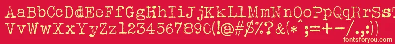 Albertsthal Typewriter Font – Yellow Fonts on Red Background