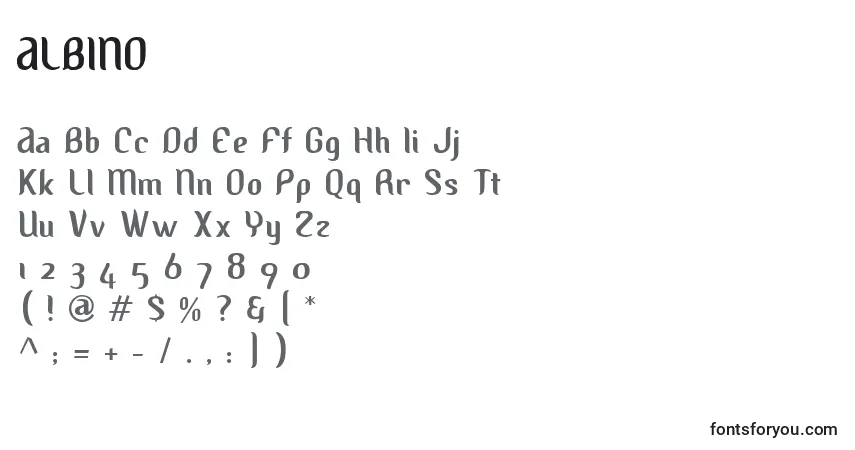 Schriftart ALBINO   (118992) – Alphabet, Zahlen, spezielle Symbole