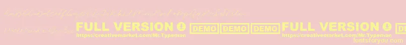 Albiol Font – Yellow Fonts on Pink Background